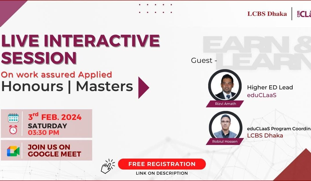 Live interactive session on Work Assured Hons & Masters